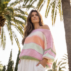 BOLD STRIPES OVERSIZED CARDIGAN