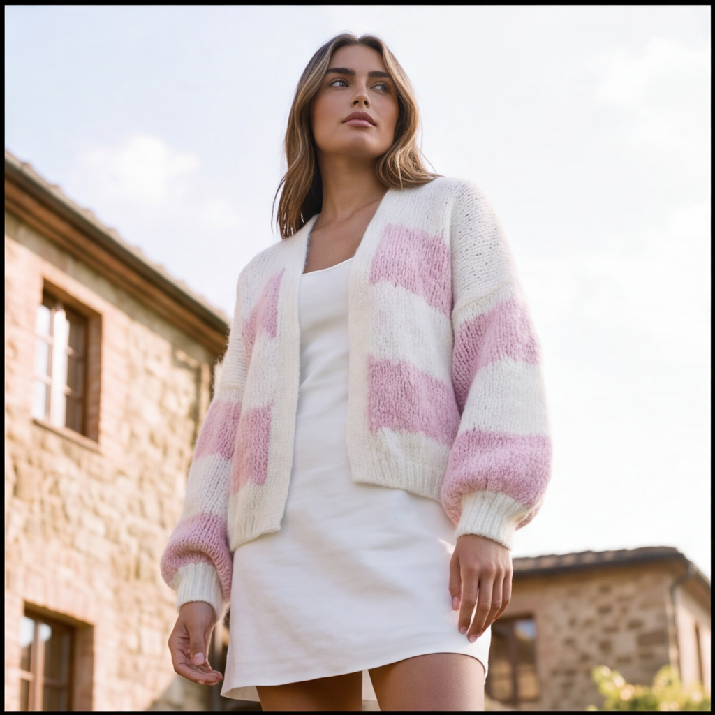 Blush Stripe Knit Cardigan