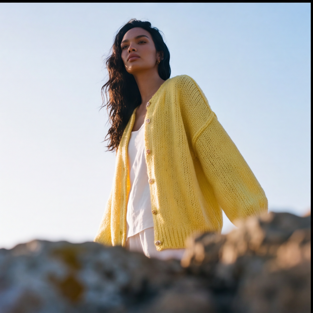 Butter Yellow Knit Cardigan