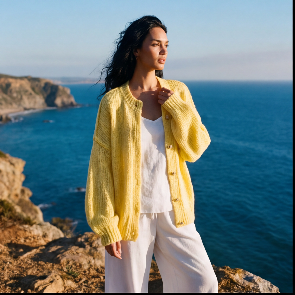 Butter Yellow Knit Cardigan