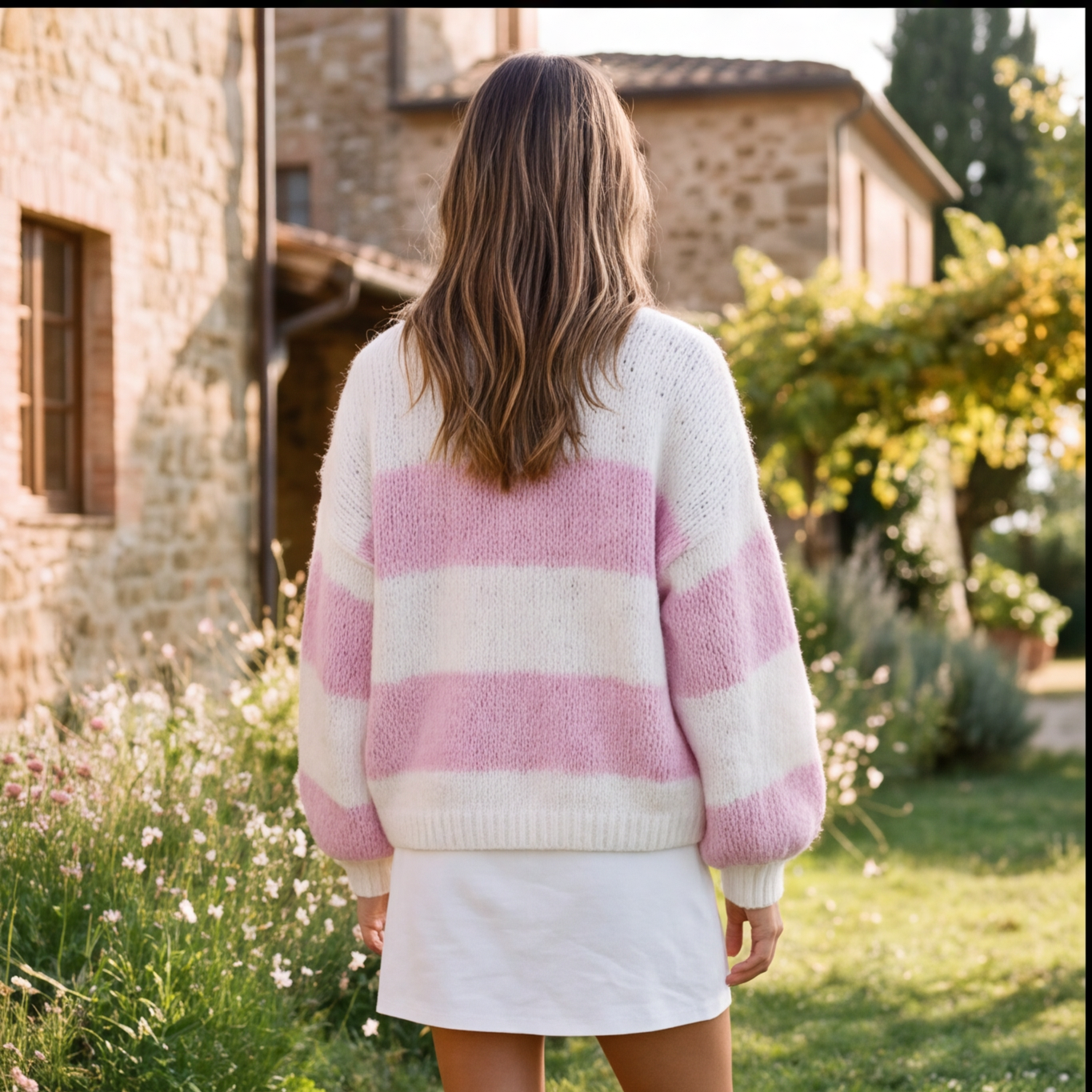 Blush Stripe Knit Cardigan