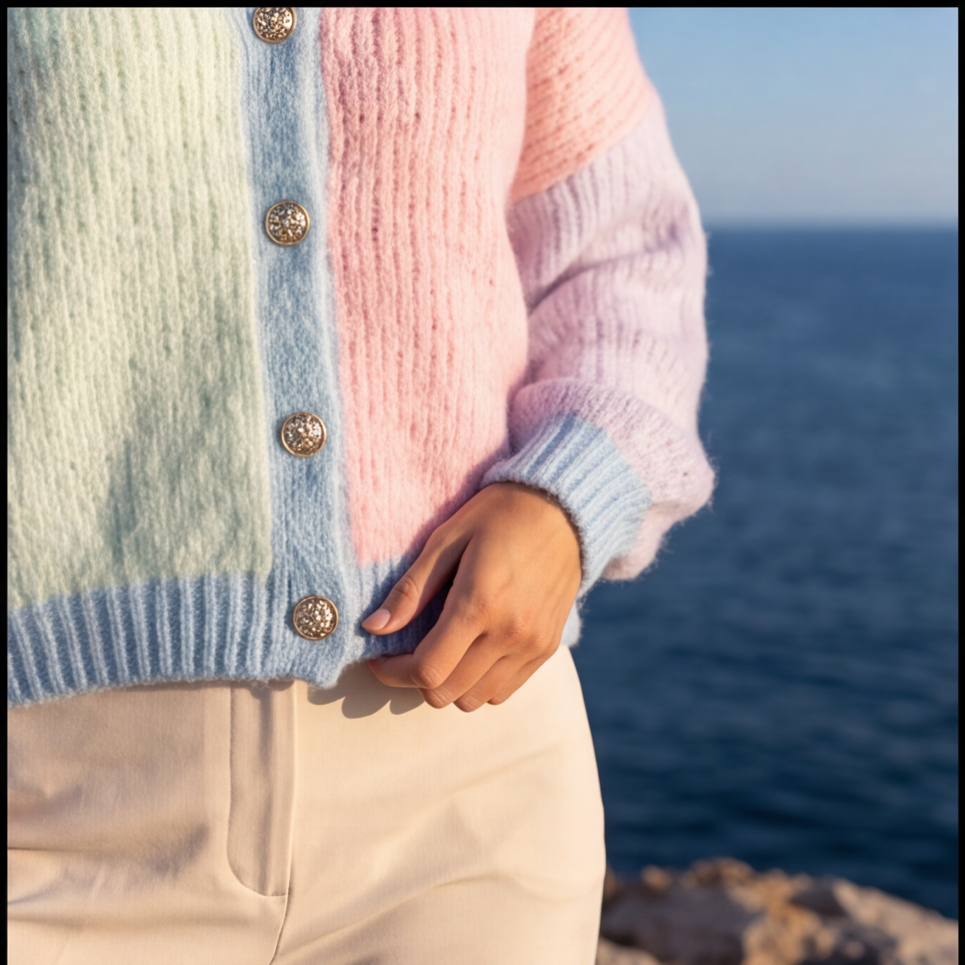 Soft Colorblock Cardigan