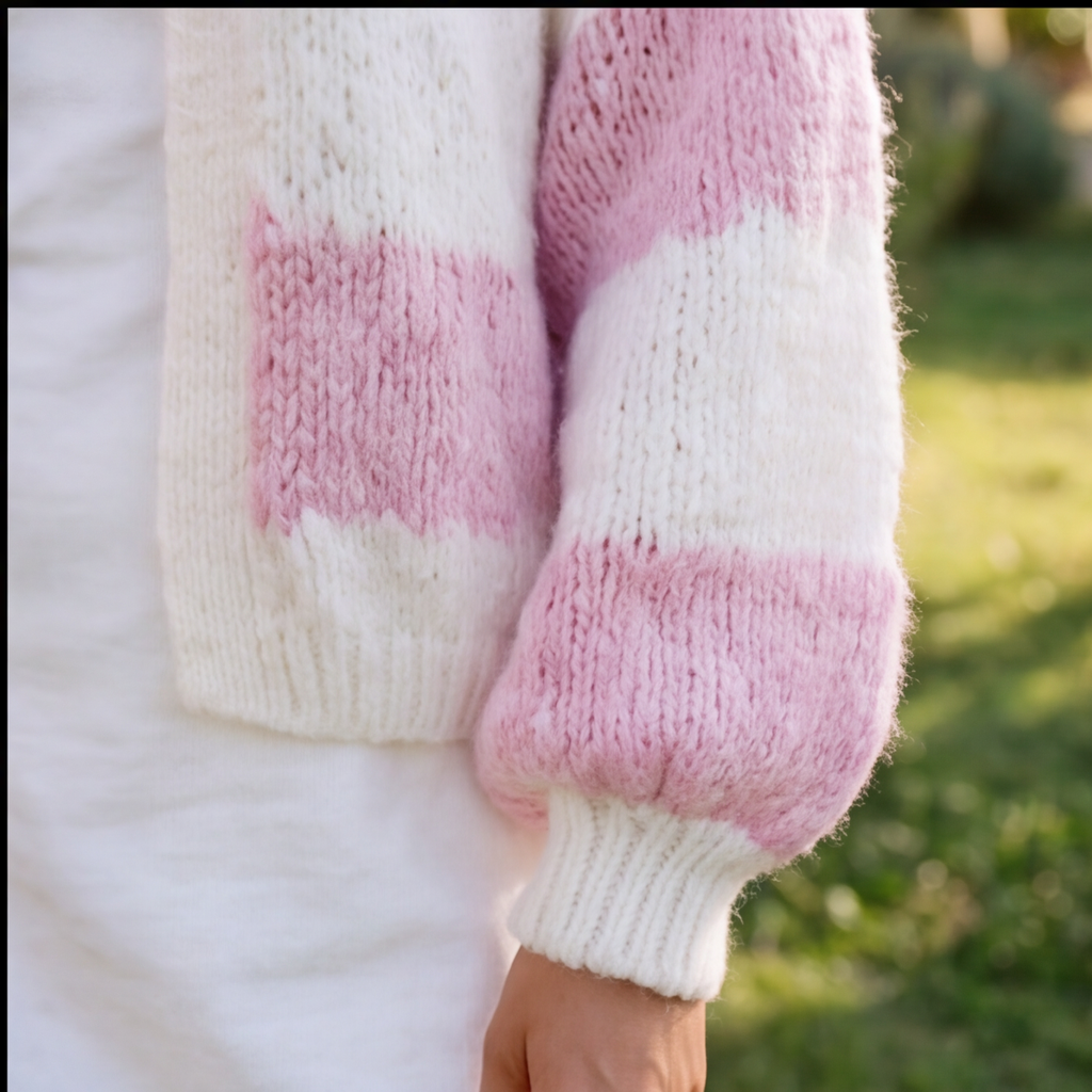 Blush Stripe Knit Cardigan