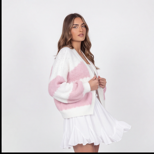 Blush Stripe Knit Cardigan
