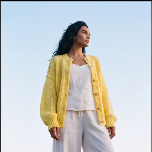 Butter Yellow Knit Cardigan