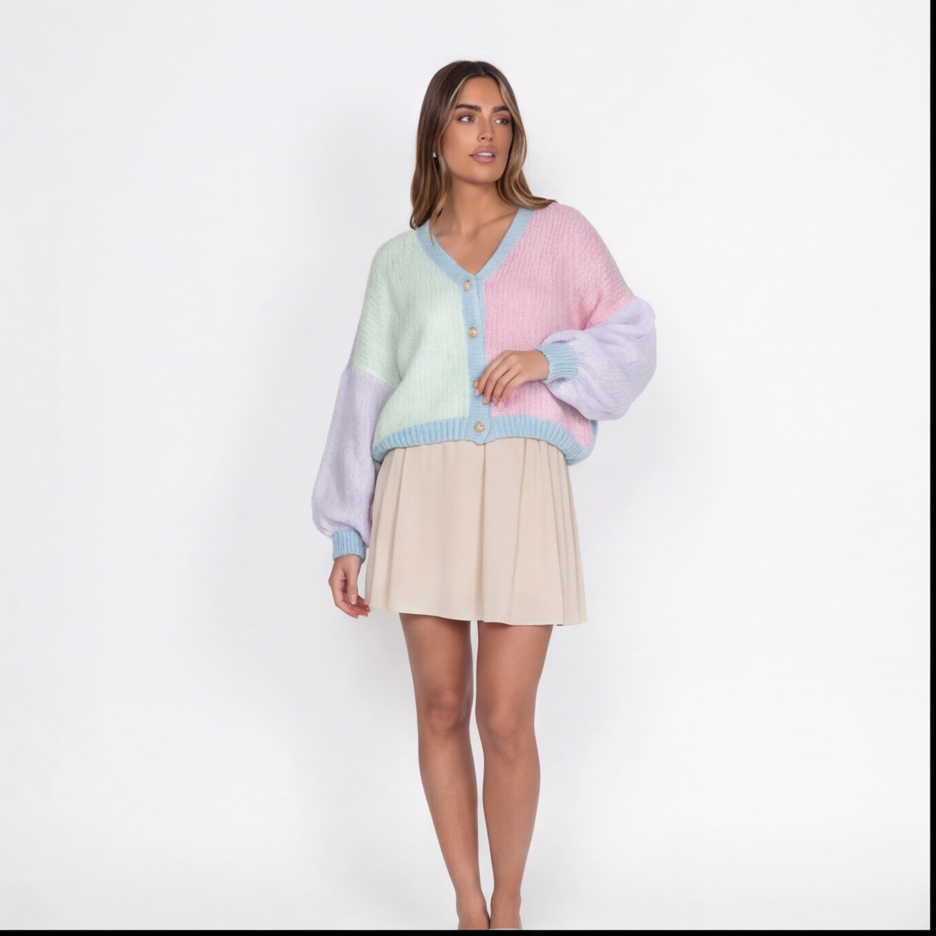 Soft Colorblock Cardigan