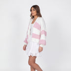 BLUSH STRIPE KNIT CARDIIGAN