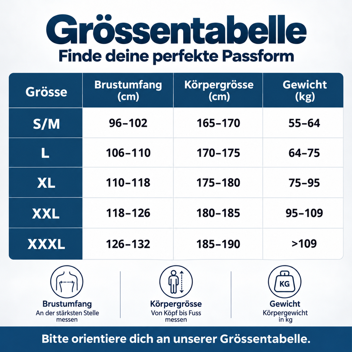 Größentabelle
